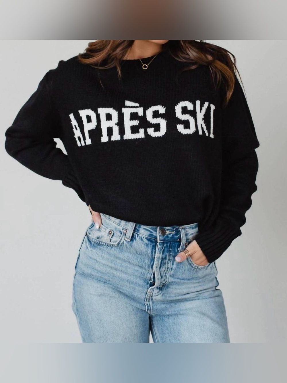 Panache Apparel apres ski sweater in black